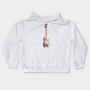 P-Style Bass Guitar Colorful Texture Kids Hoodie